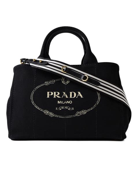 prada black canvas handbag|prada black handbag price.